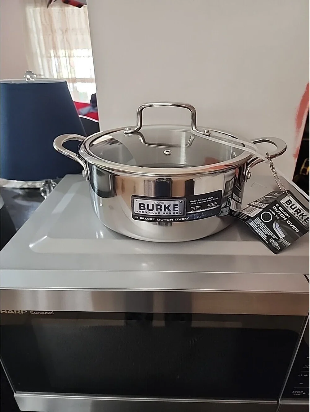 David Burke Geo Clad Series 5-qt Try-Ply Dutch Oven With Lid New Stainless Steel